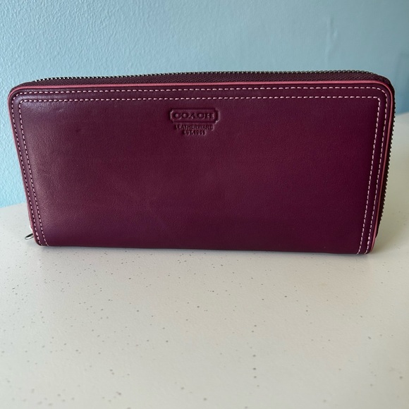 Coach Handbags - NEW Coach Pink and Purple Leather Wallet